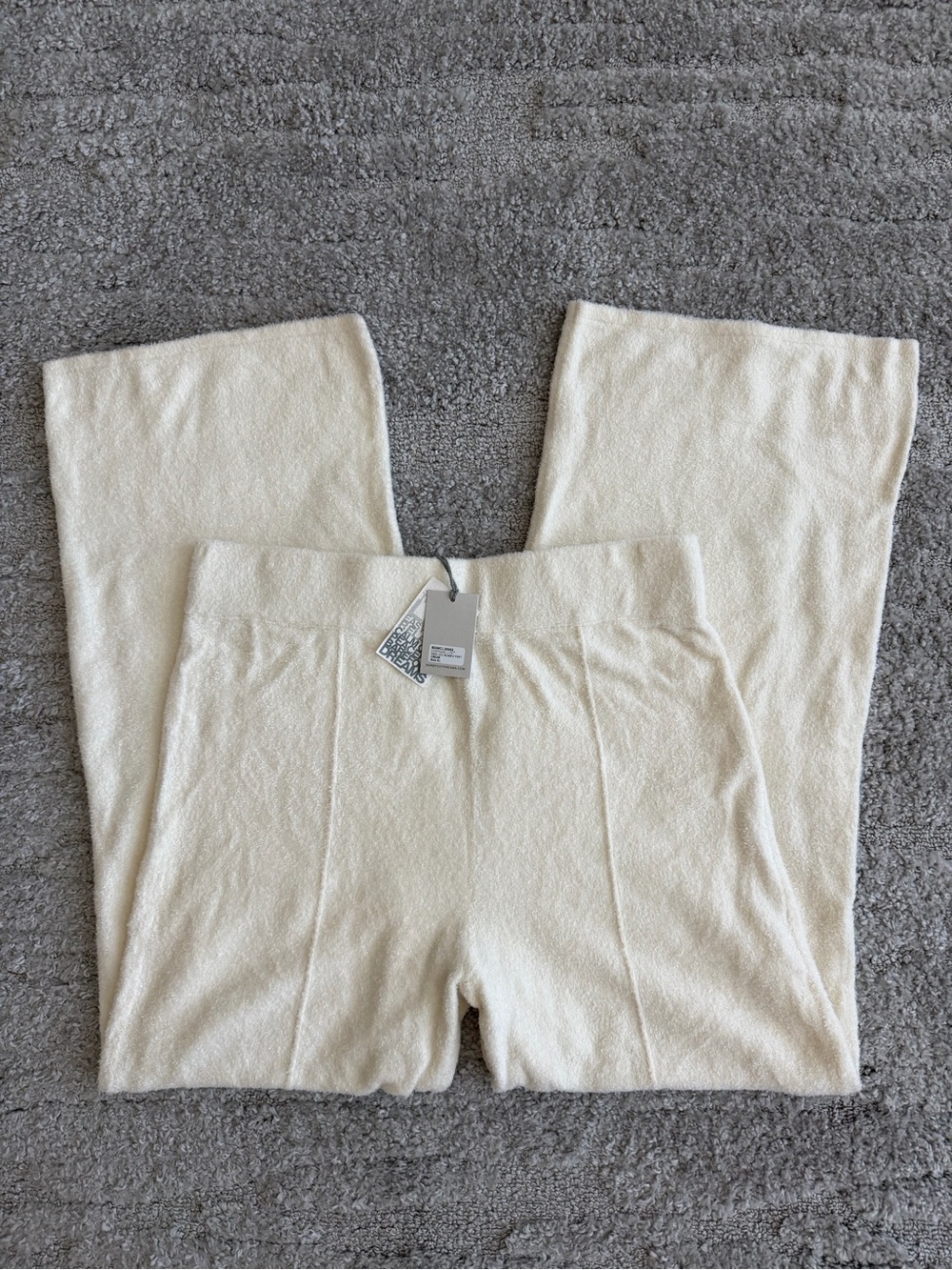 NWT Barefoot Dreams Size XL Cozychic Lite Wide Leg Seamed Pants in Cream - Picture 2 of 8